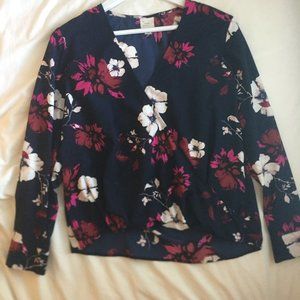 Floral wrap blouse